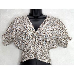 Faithfull The Brand First Light Top Aurelia Floral White Top Size 4